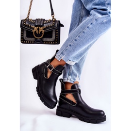 PG1 Botas Mujer Ecopiel Con Tachuelas Negro Clares 4