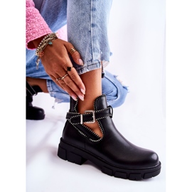 PG1 Botas Mujer Ecopiel Con Tachuelas Negro Clares 7