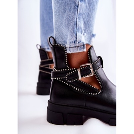 PG1 Botas Mujer Ecopiel Con Tachuelas Negro Clares 6
