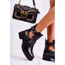 PG1 Botines Mujer Con Recortes Negro Santhana 4