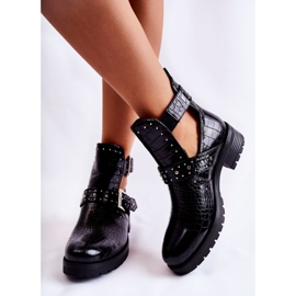 PG1 Botines Mujer Con Recortes Negro Santhana 2