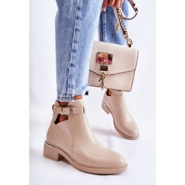 PG1 Botas De Mujer En Ecopiel Tacón Plano Beige Marla 1 PG1 Botas De Mujer En Ecopiel Tacón Plano Beige Marla 1