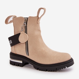 Botas cálidas de mujer con cremallera Beige Calvaro 8