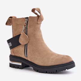 Botas cálidas de mujer marrones con cremallera Calvaro marrón 2