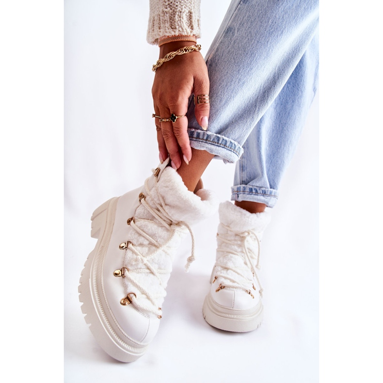 PS1 Botas Abrigadas Ecopiel Trappers Blanco Arisa 1