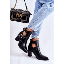 WJ2 Botas De Mujer Con Tacón De Strass Kelin Negro 2