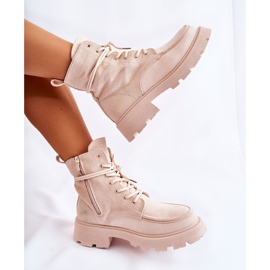 Botines Mujer Ante Beige Vanita 6