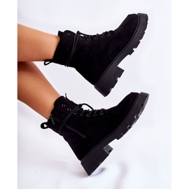 Botas Mujer Ante Atadas Negro Vanita 7