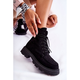 Botas Mujer Ante Atadas Negro Vanita 5