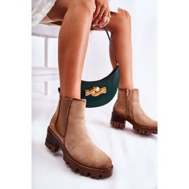 PS1 Botas cálidas de mujer con cremallera Beige Lenaris marrón 6