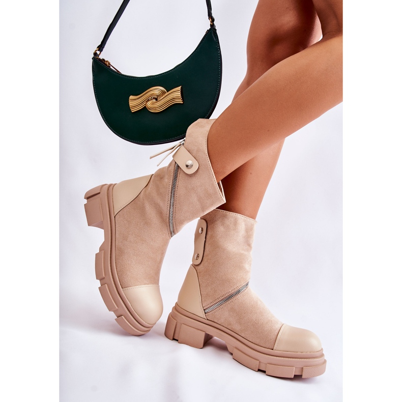 PS1 Botines Mujer Moda Ante Beige Kandell 2 PS1 Botines Mujer Moda Ante Beige Kandell 2