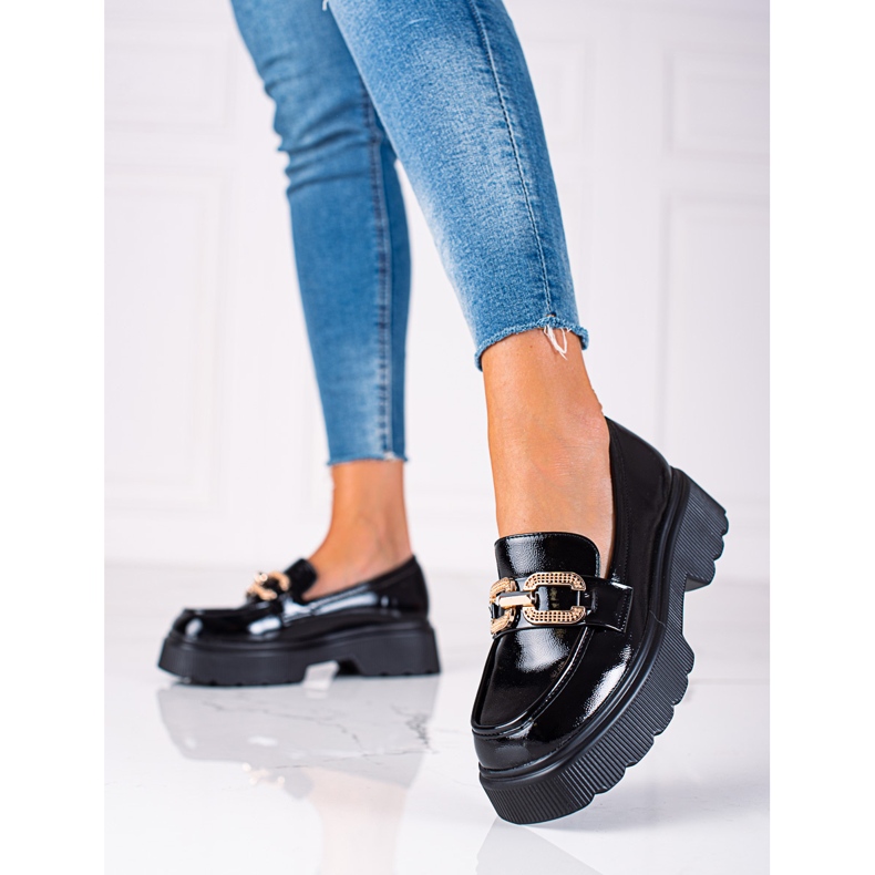 Zapatos Vinceza lacados en negro 1