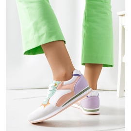 Zapatillas de mujer Kindler blancas y moradas blanco violeta rosado 2