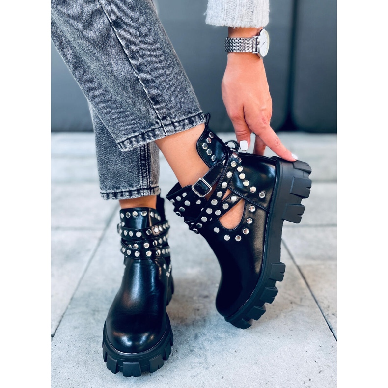Botas cortadas con tachuelas negro NC1127 Negro 1