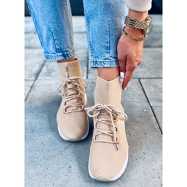 Zapatillas Katrin estilo calcetín caqui beige 5