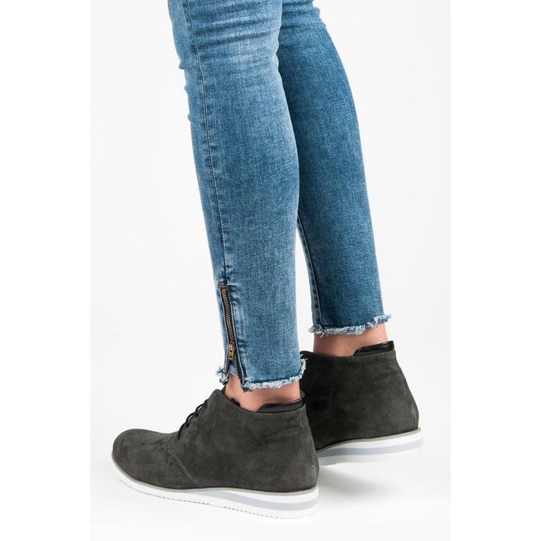 Vinceza Botines de piel gris 2