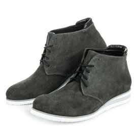 Vinceza Botines de piel gris 3