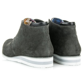 Vinceza Botines de piel gris 5