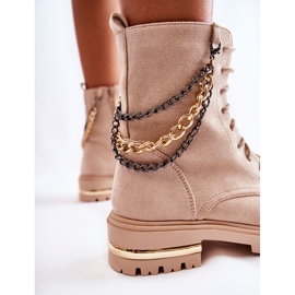 PS1 Botas cálidas de ante con cadena Beige Sorita 2