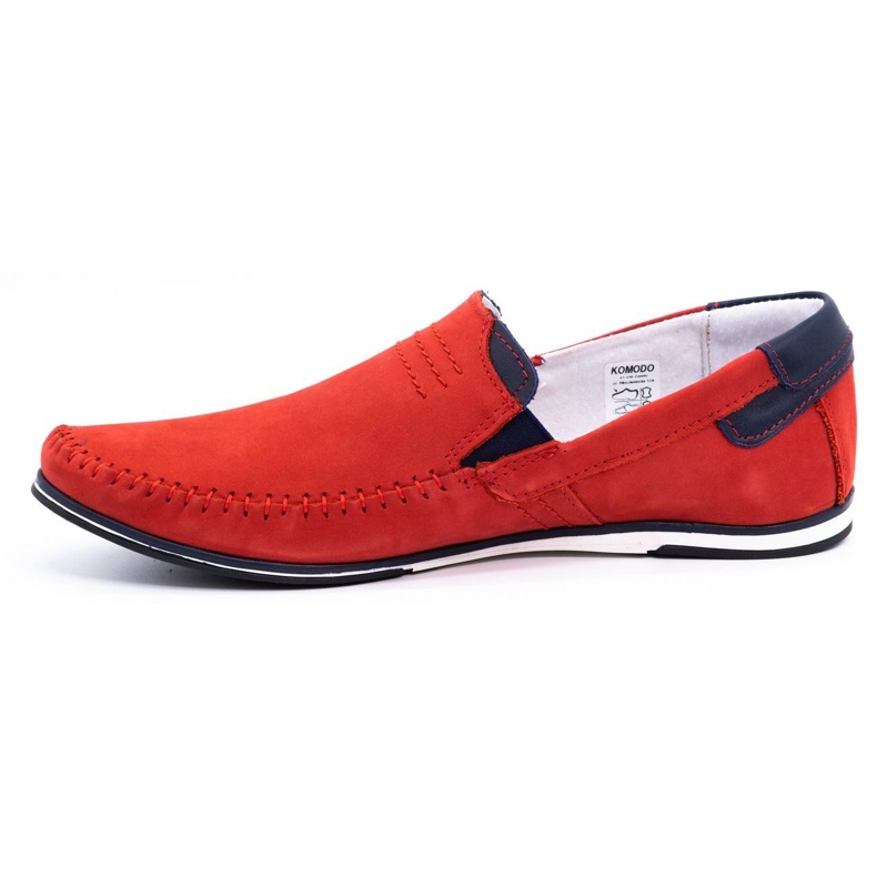 KOMODO Mocasines piel hombre 876 rojo 1