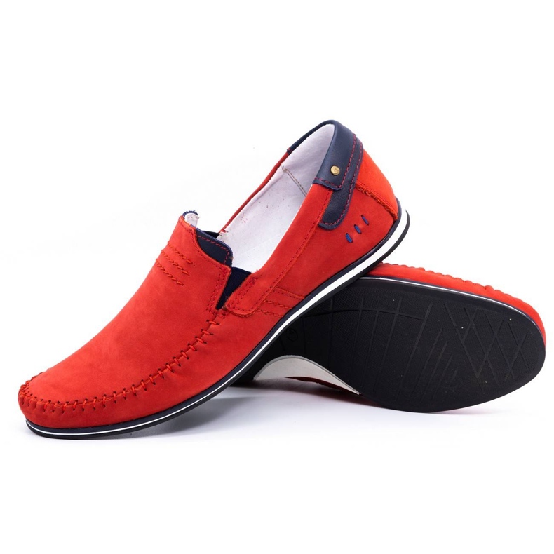 KOMODO Mocasines piel hombre 876 rojo 3