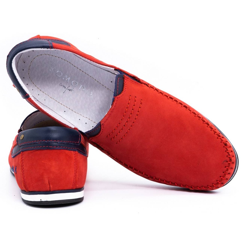 KOMODO Mocasines piel hombre 876 rojo 4