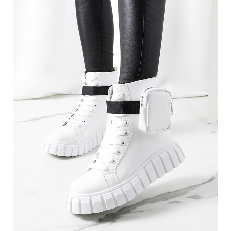 Zapatillas blancas en la plataforma Haver blanco 1