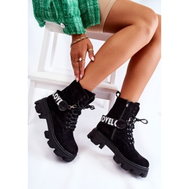 Botas Altas De Ante Con Calentamiento Black Danity negro 4
