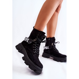 Botas Altas De Ante Con Calentamiento Black Danity negro 8