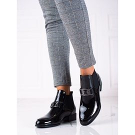 W. Potocki Botas Potocki Jodhpur para mujer fabricadas en piel ecológica lacada negro 2