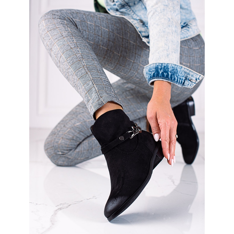 W. Potocki Botas de mujer Potocki, botas cowboy con cadena negro 1 W. Potocki Botas de mujer Potocki, botas cowboy con cadena negro 1