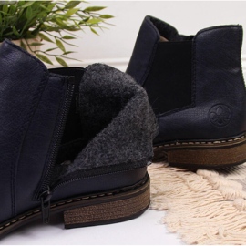 Botas Chelsea cálidas para mujer, azul marino Rieker Z4994-14 negro 4