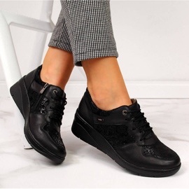 Zapatos cómodos mujer piel negro Helios 347 1