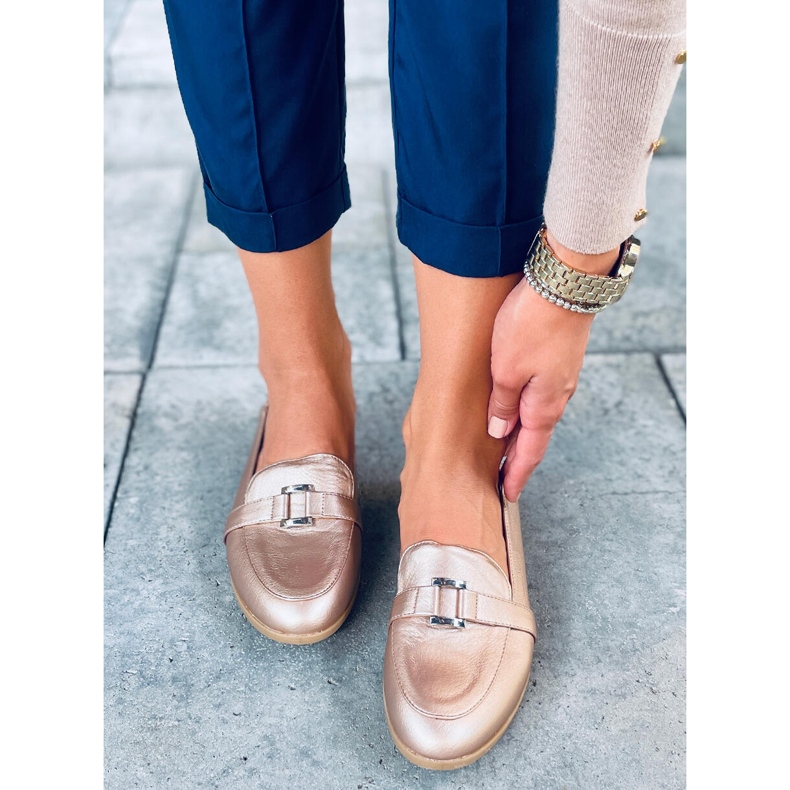 Mocasines mujer Alma Gold dorado 2