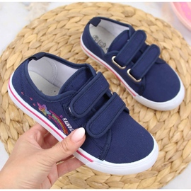Deportivas atletico azul marino con velcros para niña 1