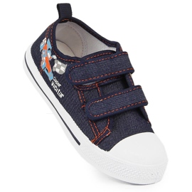 Deportivas de niño atletico denim velcro azul 5