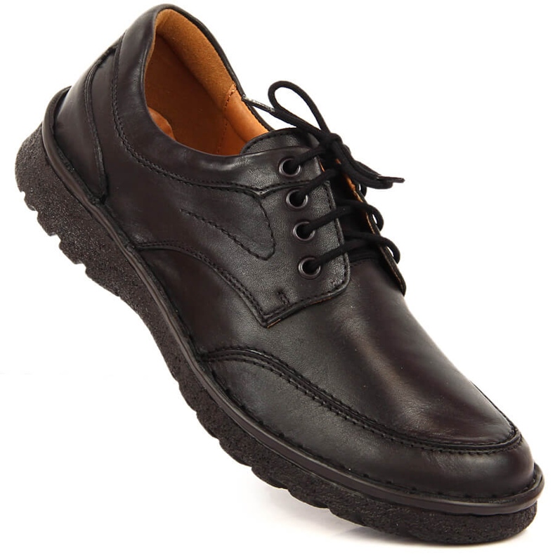 Zapatos negros de piel para hombre Łukbut 947 1 Zapatos negros de piel para hombre Łukbut 947 1
