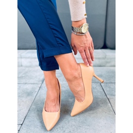 Zapatos de salón mujer en grano Aurora Camel marrón 4