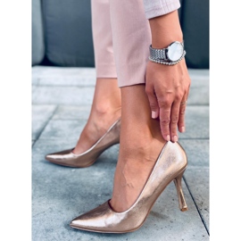 Stilettos mujer flor Aurora Champagne rosa 1
