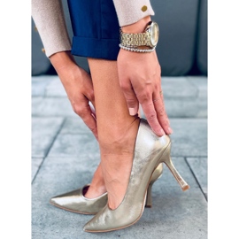 Zapatos de salón mujer flor Aurora Gold dorado 3