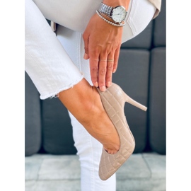 Stilettos de mujer Modi Khaki acolchados beige caqui 5