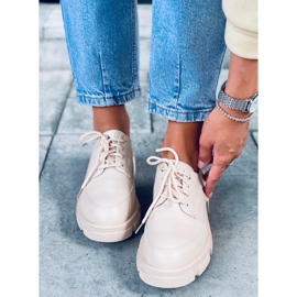 Mocasín con suela alta Unna Beige 2