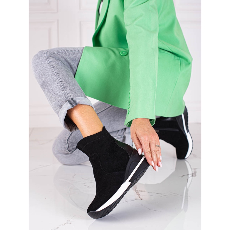 Botas deportivas de mujer Vinceza sobre plataforma negra negro 2