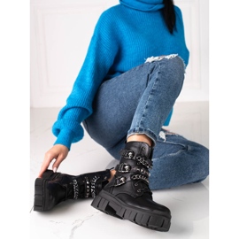 Botas rockeras de mujer Shelovet negras negro 2