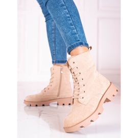 Bolsos de mujer Shelovet de ante con cordones, beige 2