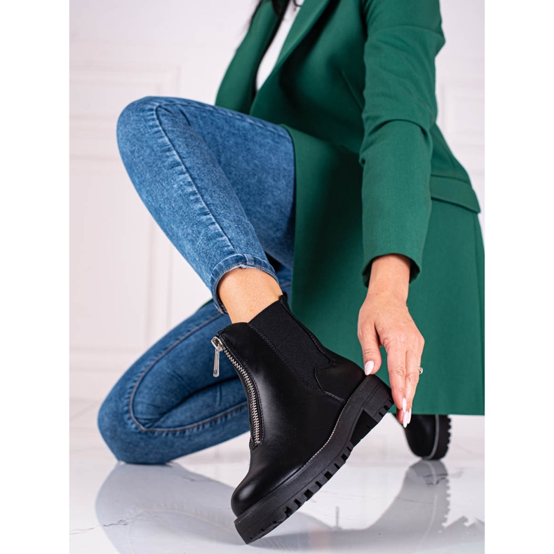 Trabajadoras negras de mujer Shelovet con cremallera. negro 1