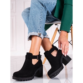 Botas de mujer Shelovet negras con hebilla decorativa negro 1