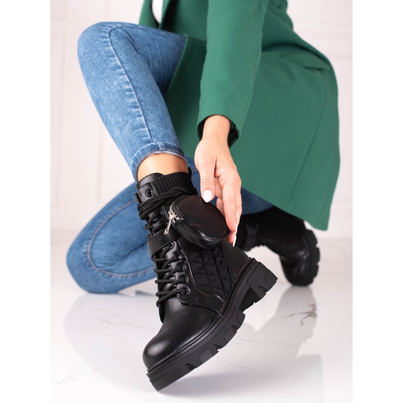 SHELOVET Bolsos de mujer Shelvet negros con bolsillo de velcro 1