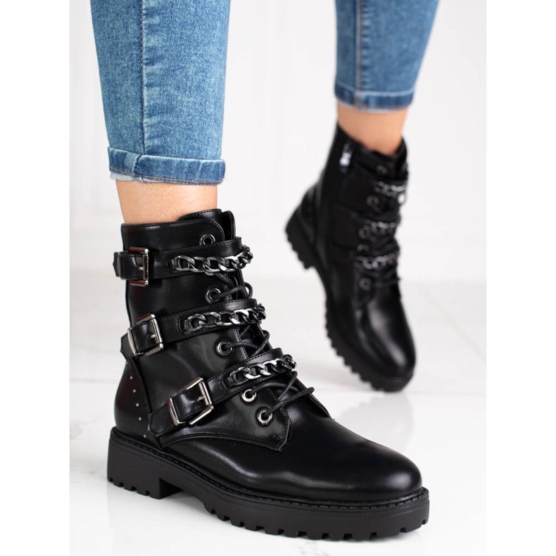 Bolsos de mujer Shelovet negros con cadenas 1