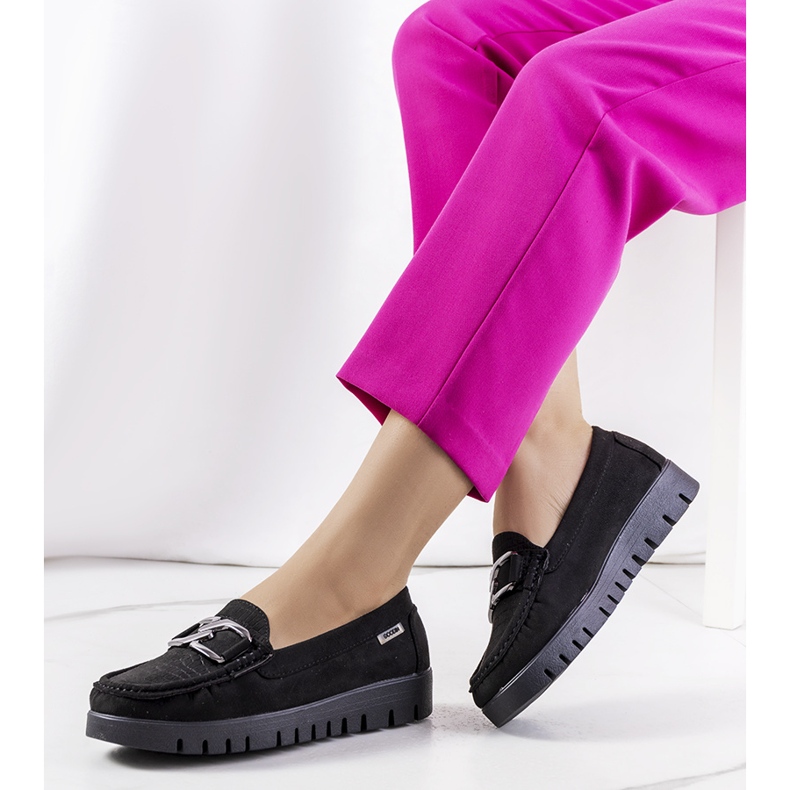 Mocasines negros en la plataforma Campini 1